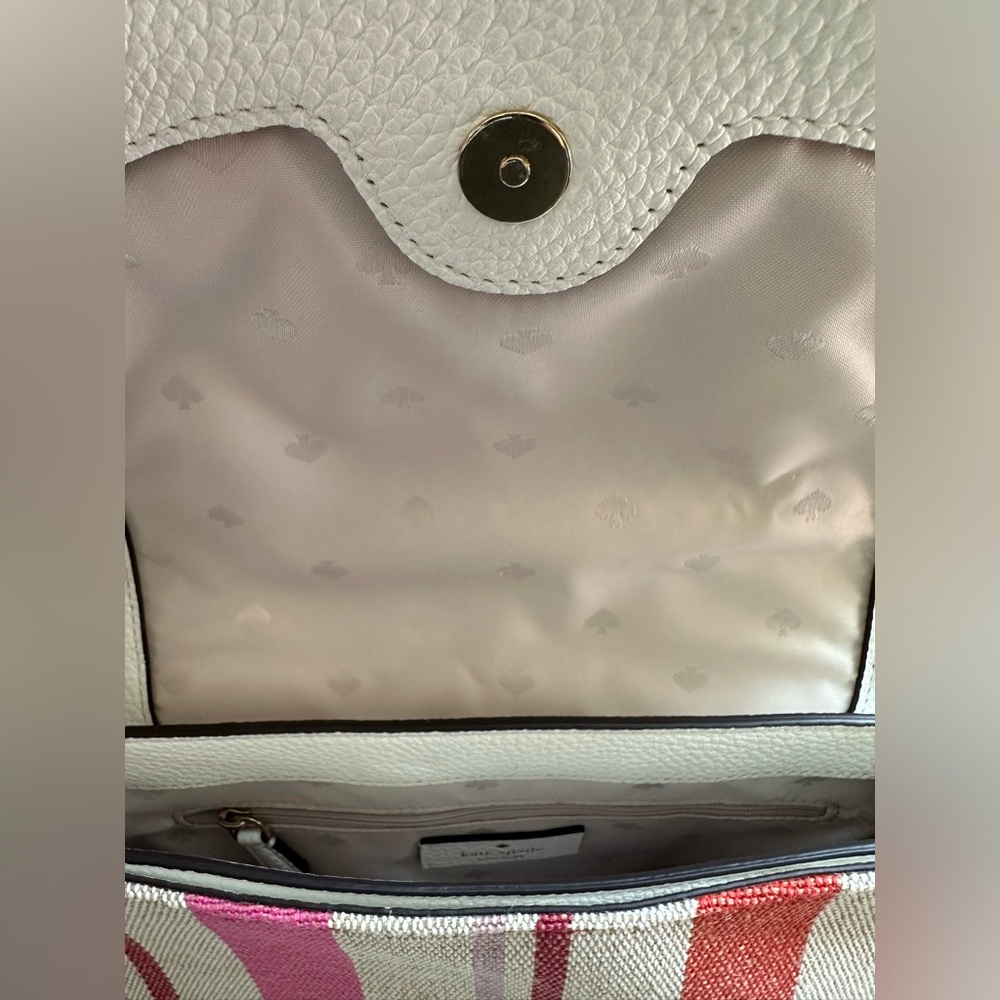 Mint Kate spade Leila Striped Rare Leather & Canvas Shoulder & Or crossbody bag - Picture 7 of 12